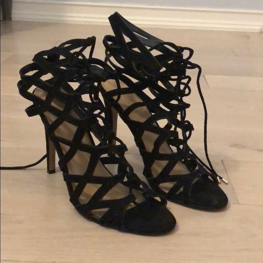 Aldo lace up black sandals